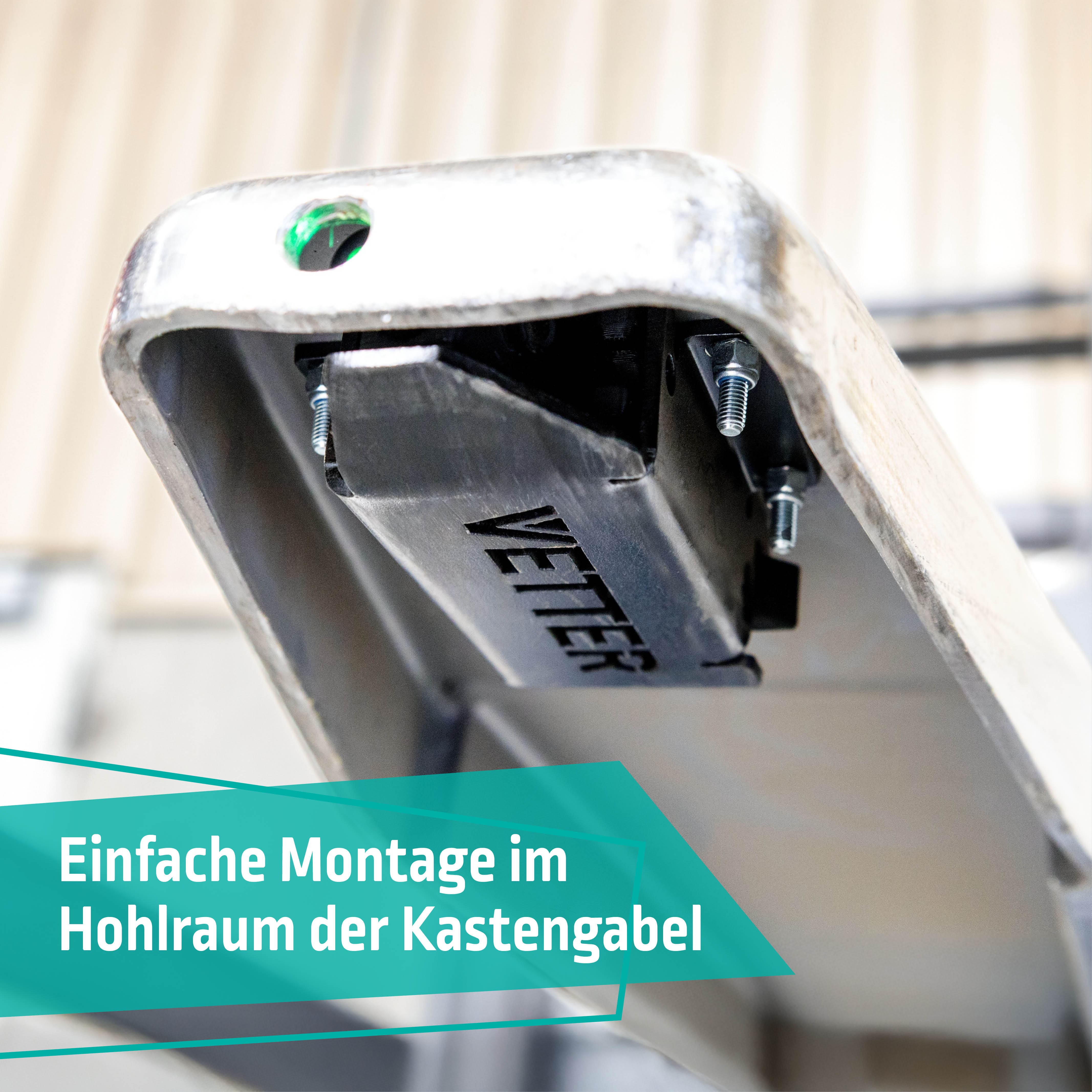 Montage des CORA Laser am Deichselstapler