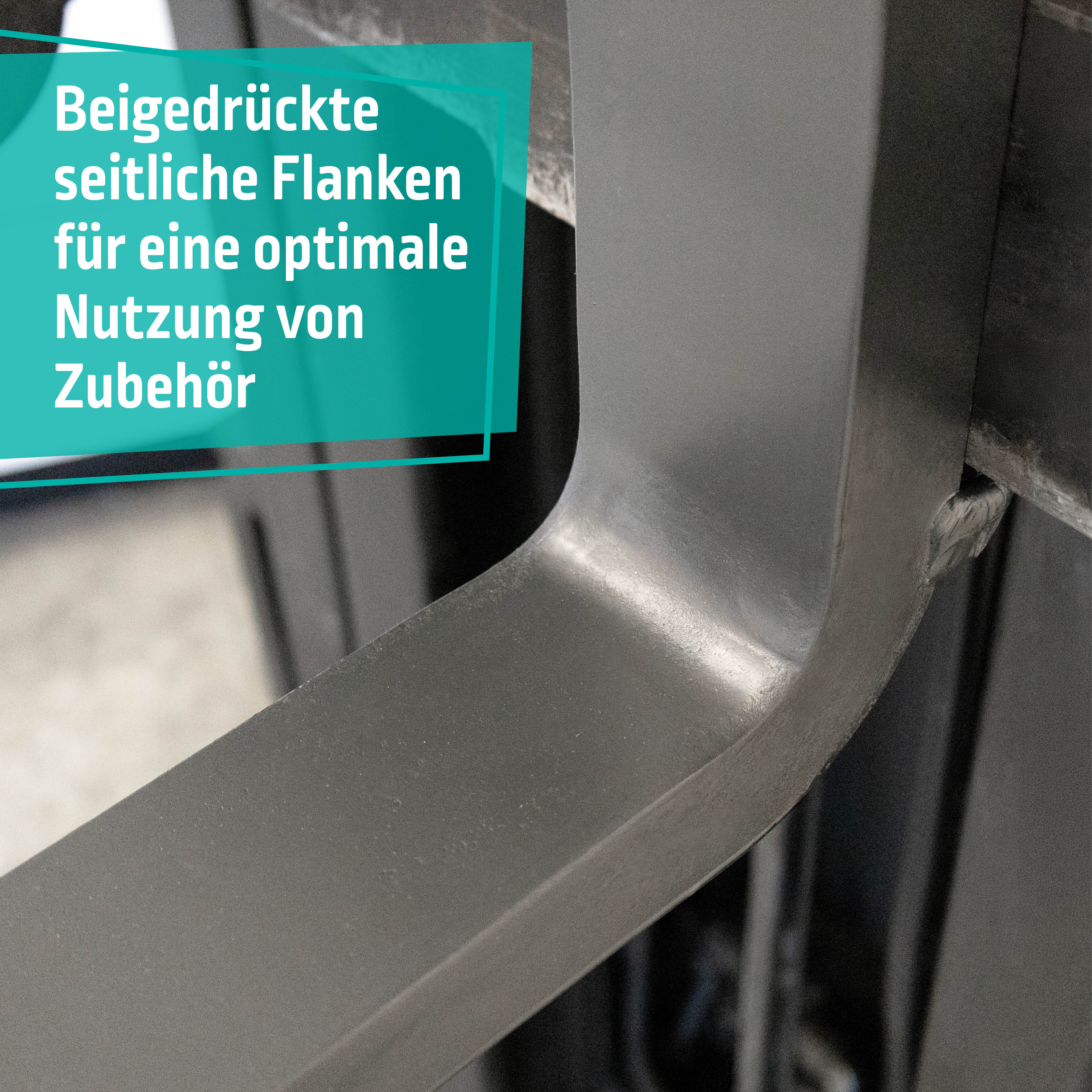 Beigedrückte Flanken der ISO FEM Gabelzinken