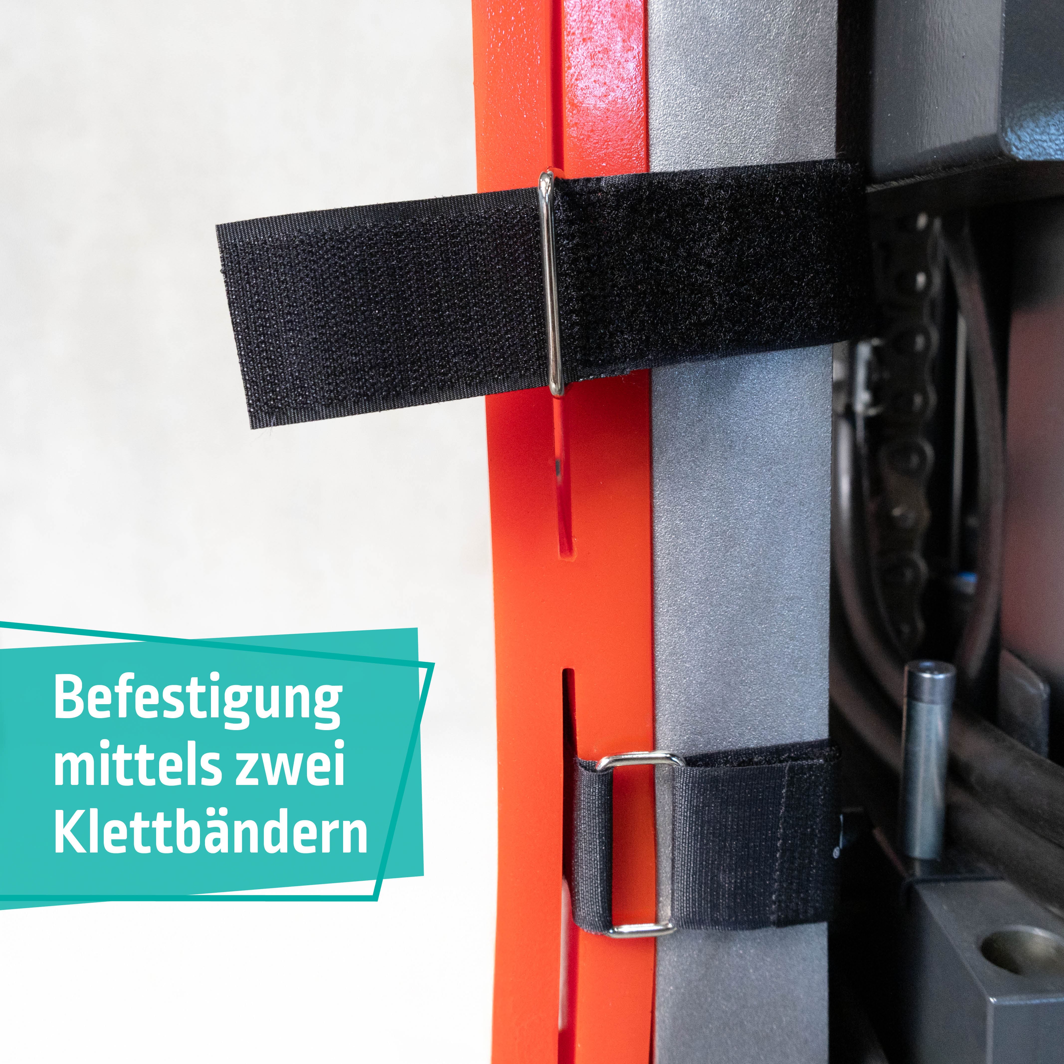 Befestigung KOALA rot mit Klebebändern