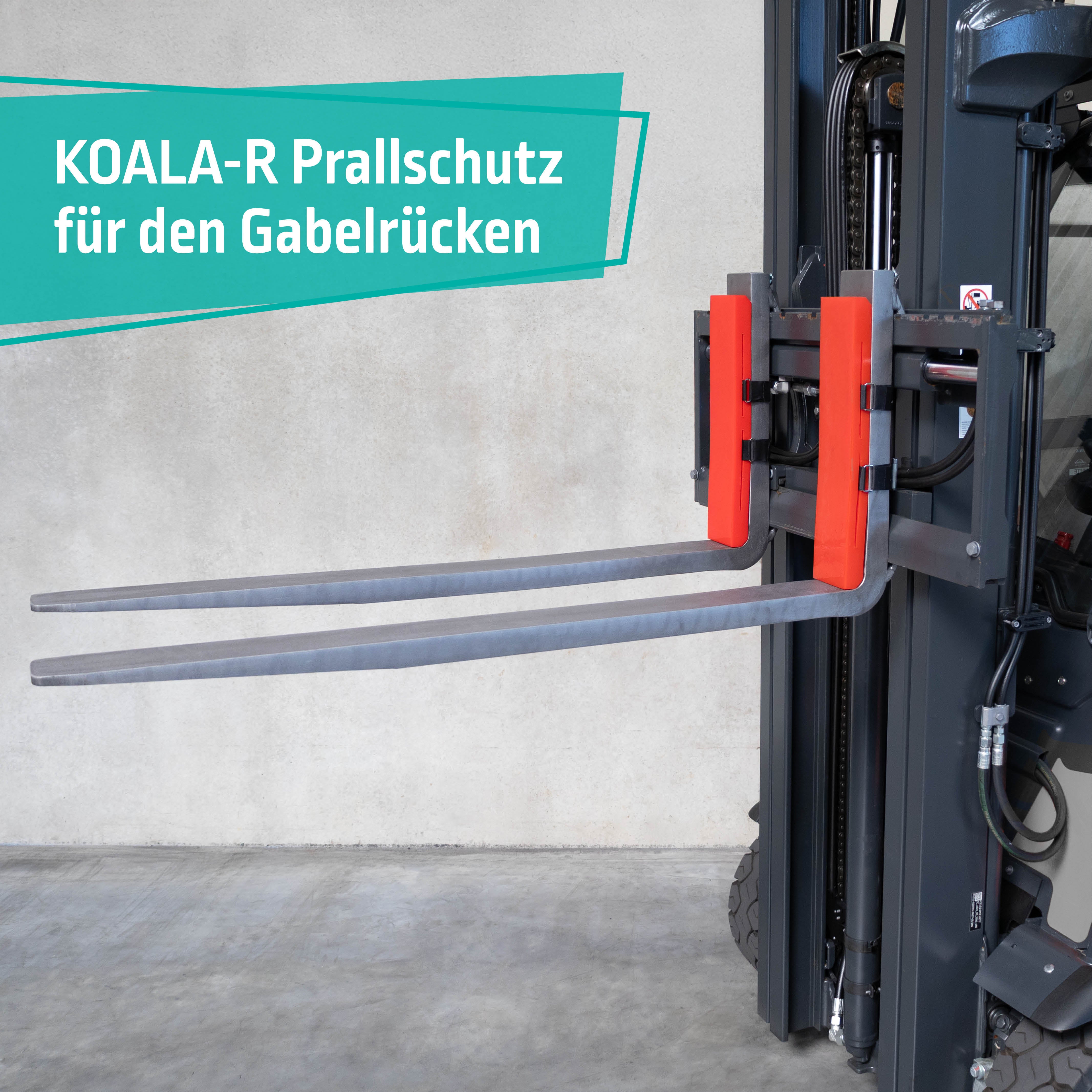 KOALA Rammschutz am Stapler montiert