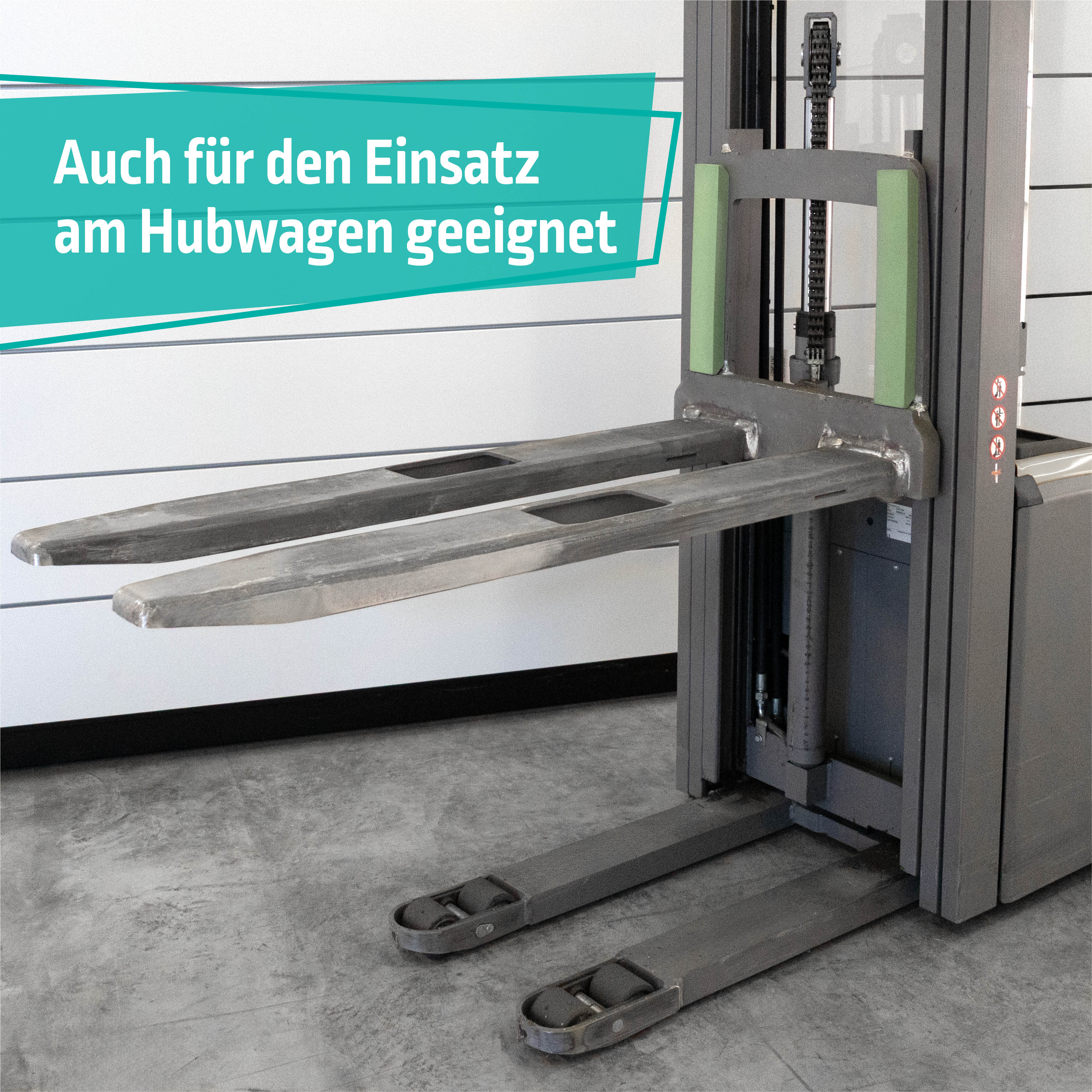 Prallschutz KOALA am Hubwagen montiert