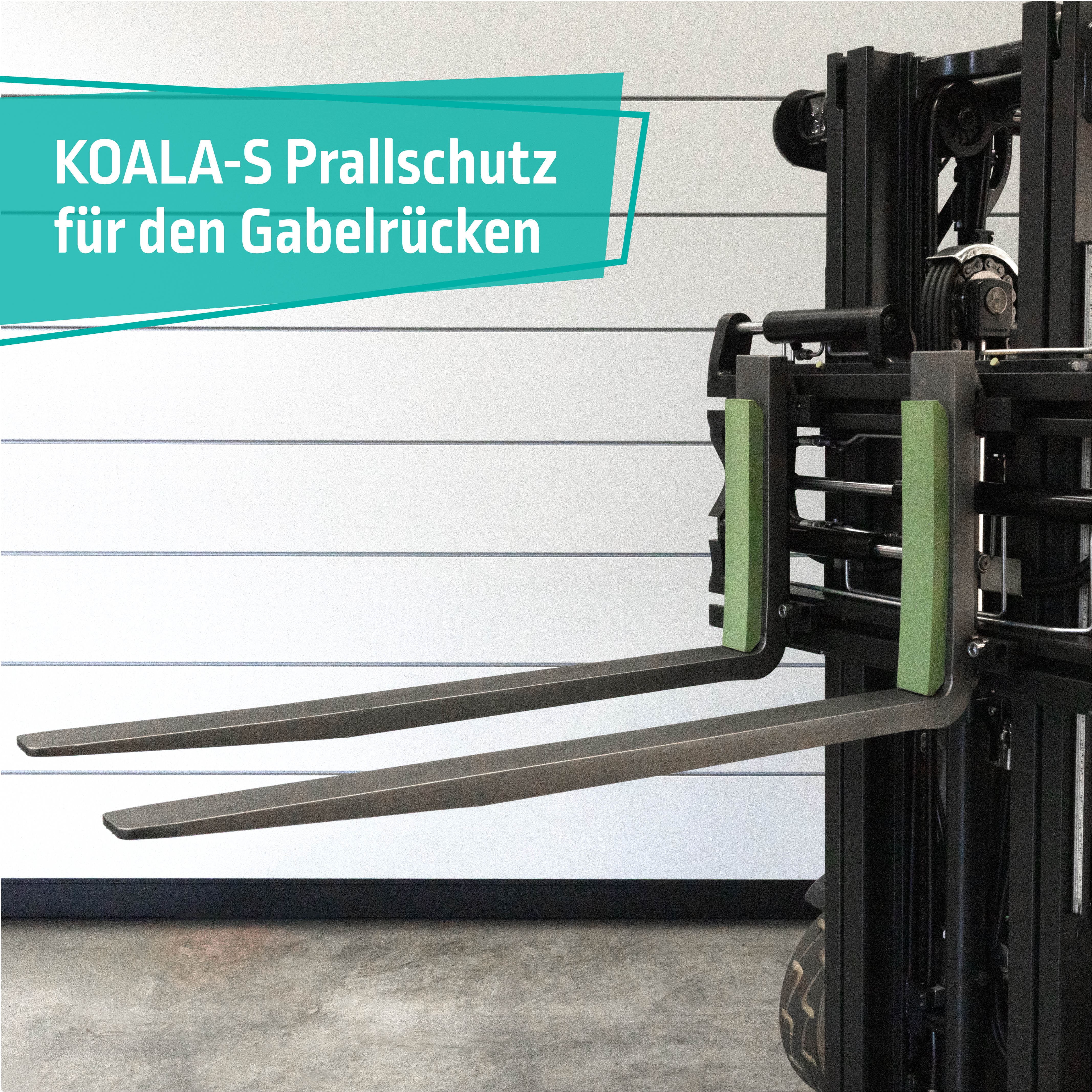 KOALA Prallschutz am Gabelstapler montiert