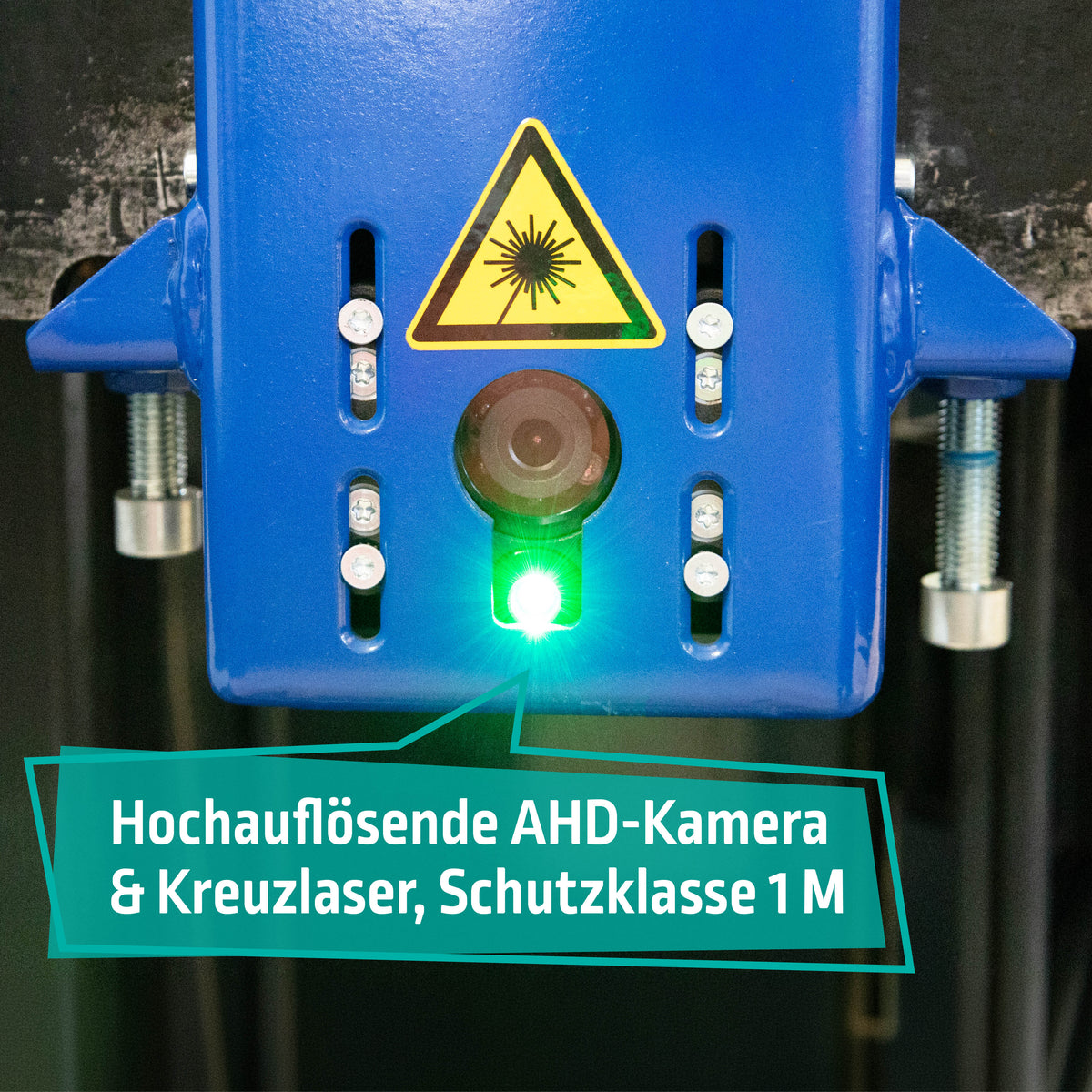Hochauflösende AHD Kamera und Kreuzlaser grün LIZZARD