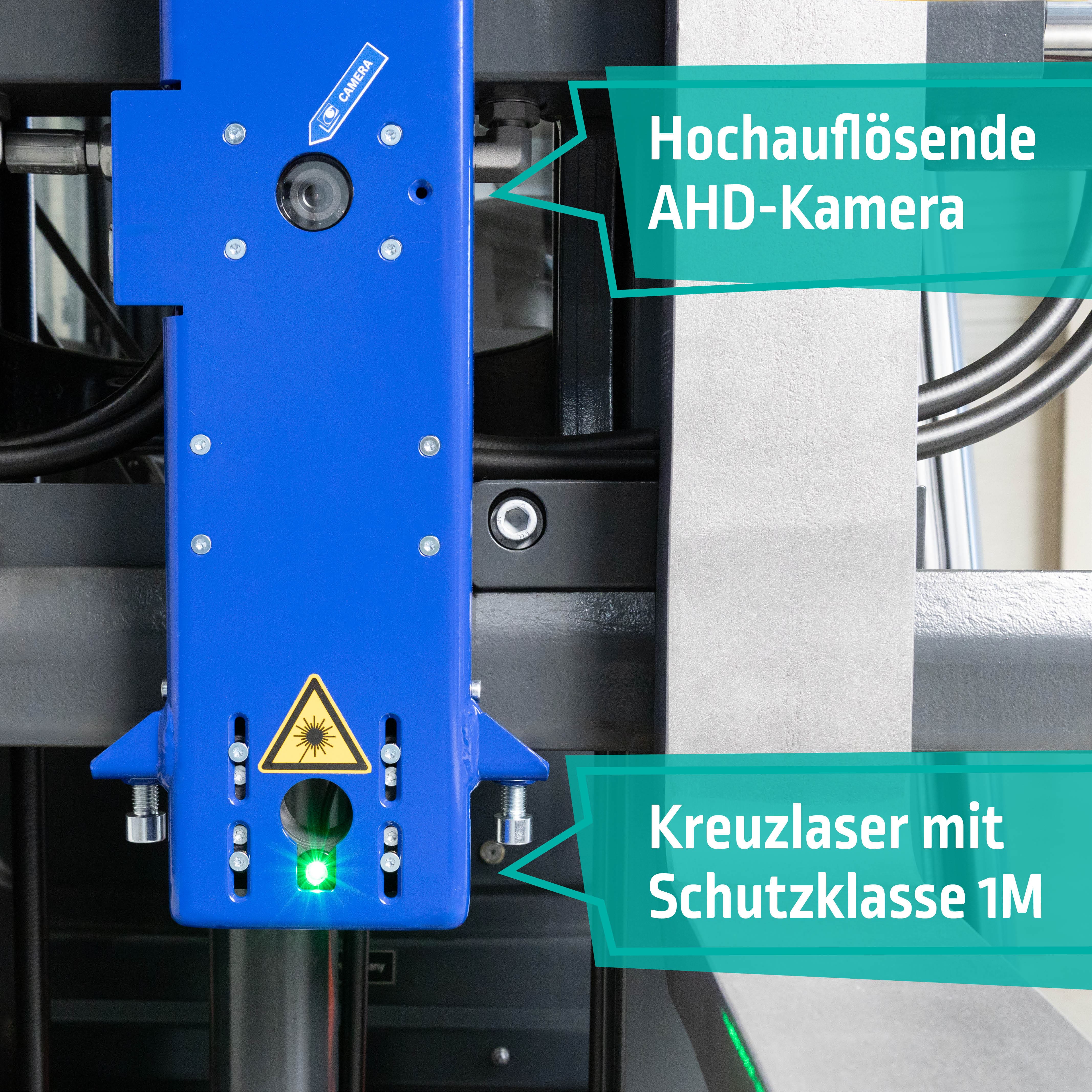 Hochauflösende AHD Kamera und Kreuzlaser grün LIZZARD