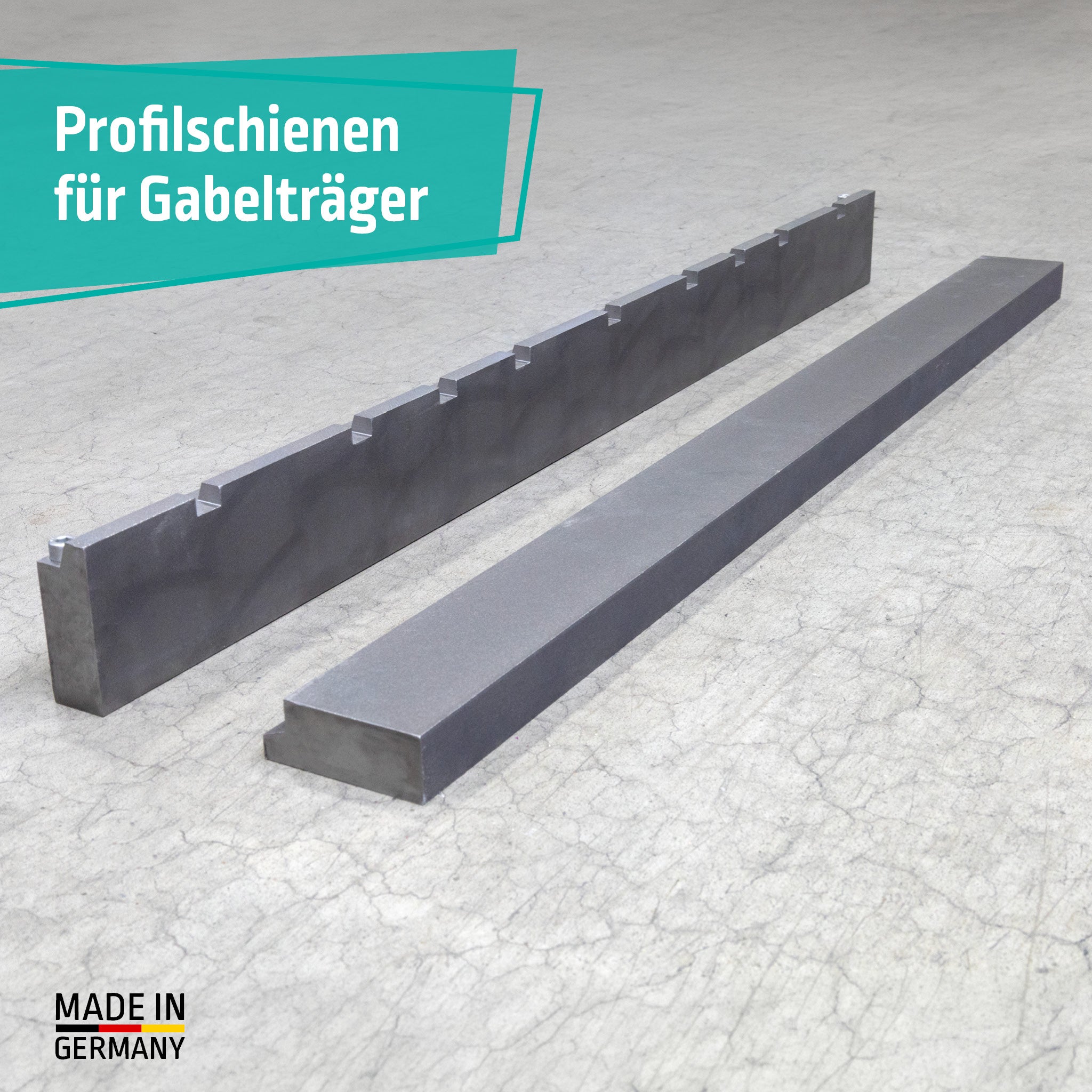 Profilschienen für Gabelträger und Palettengabeln