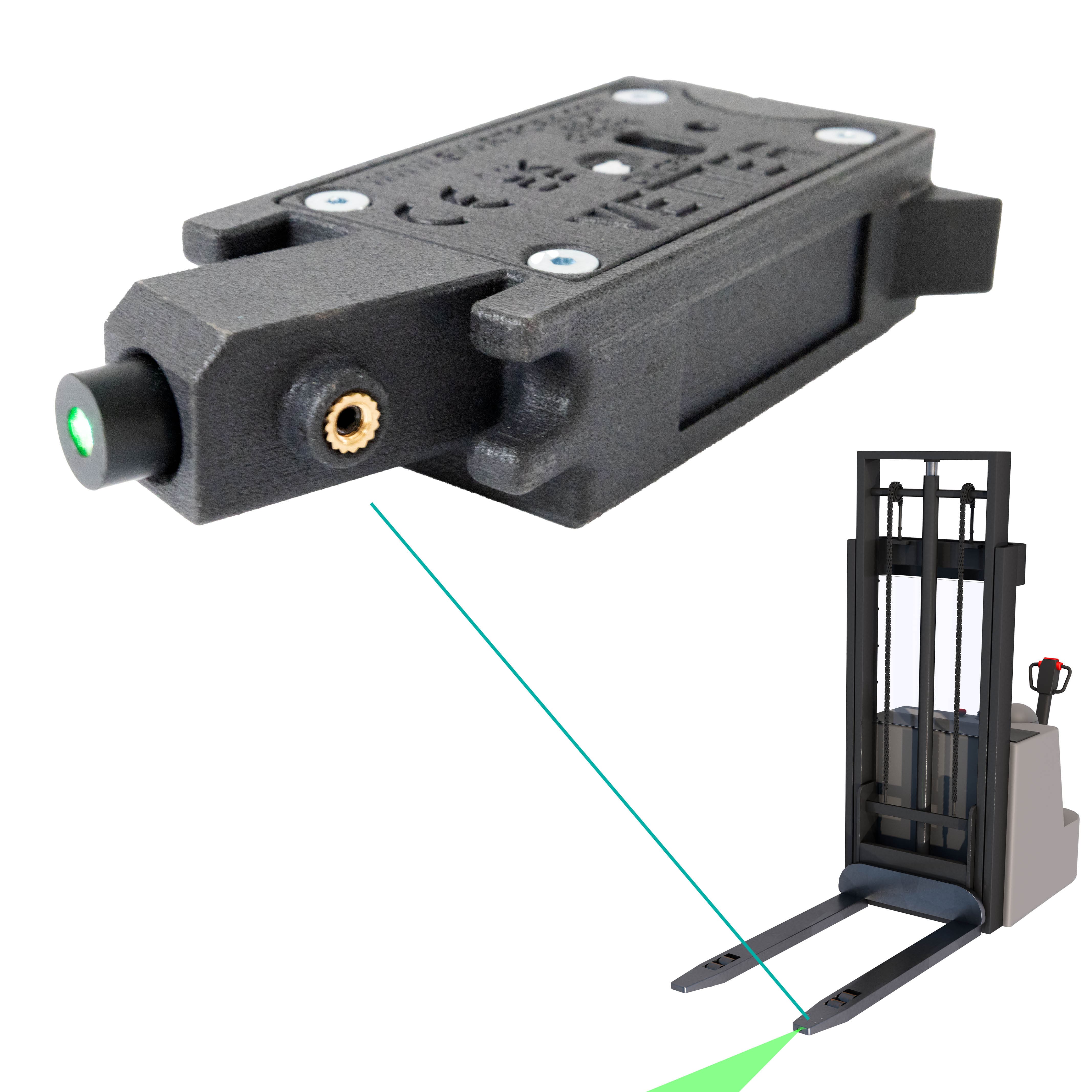 COBRA Laser und Hubwagen mit Montagebeispiel