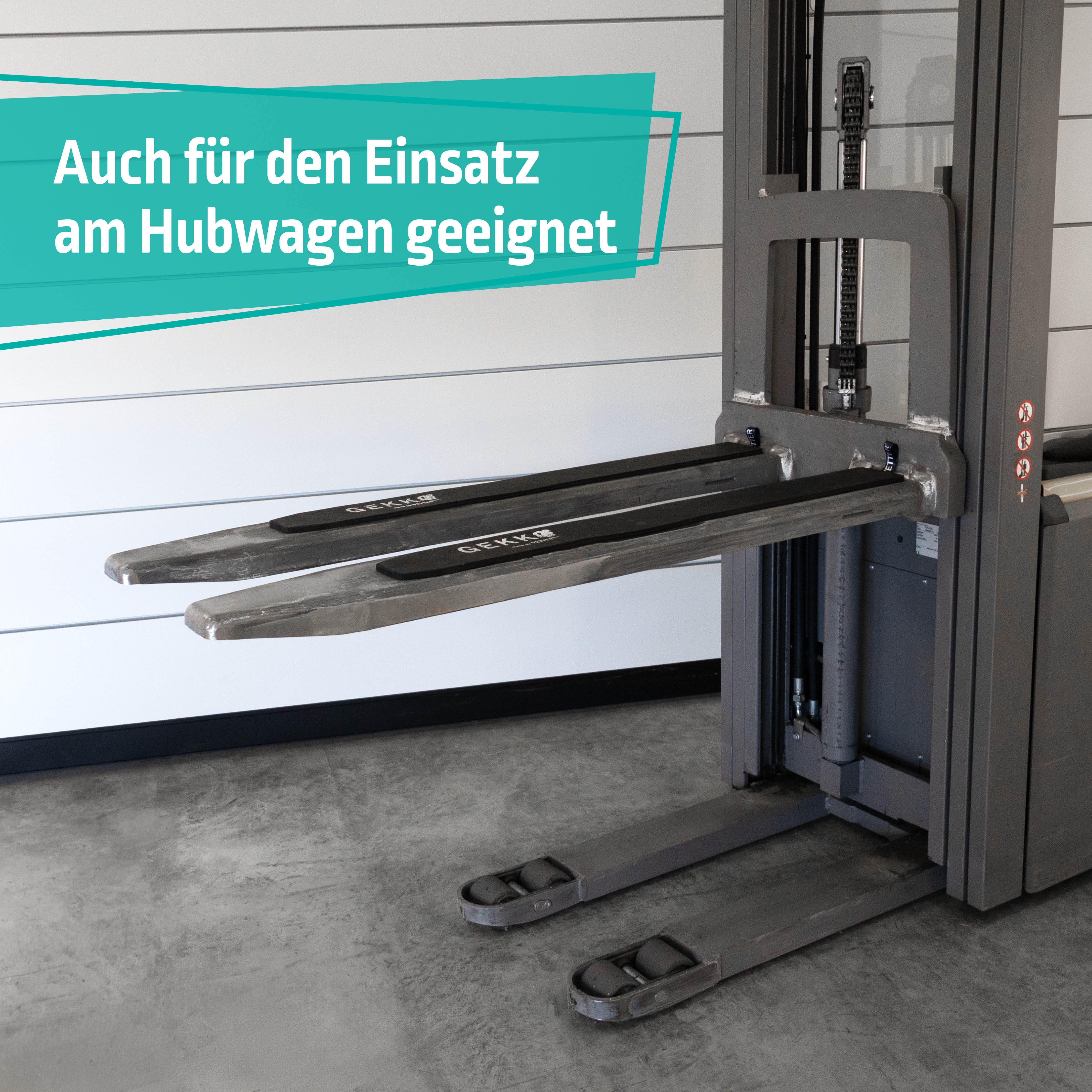 Anti-Rutschmatte GEKKO am Hubwagen montiert