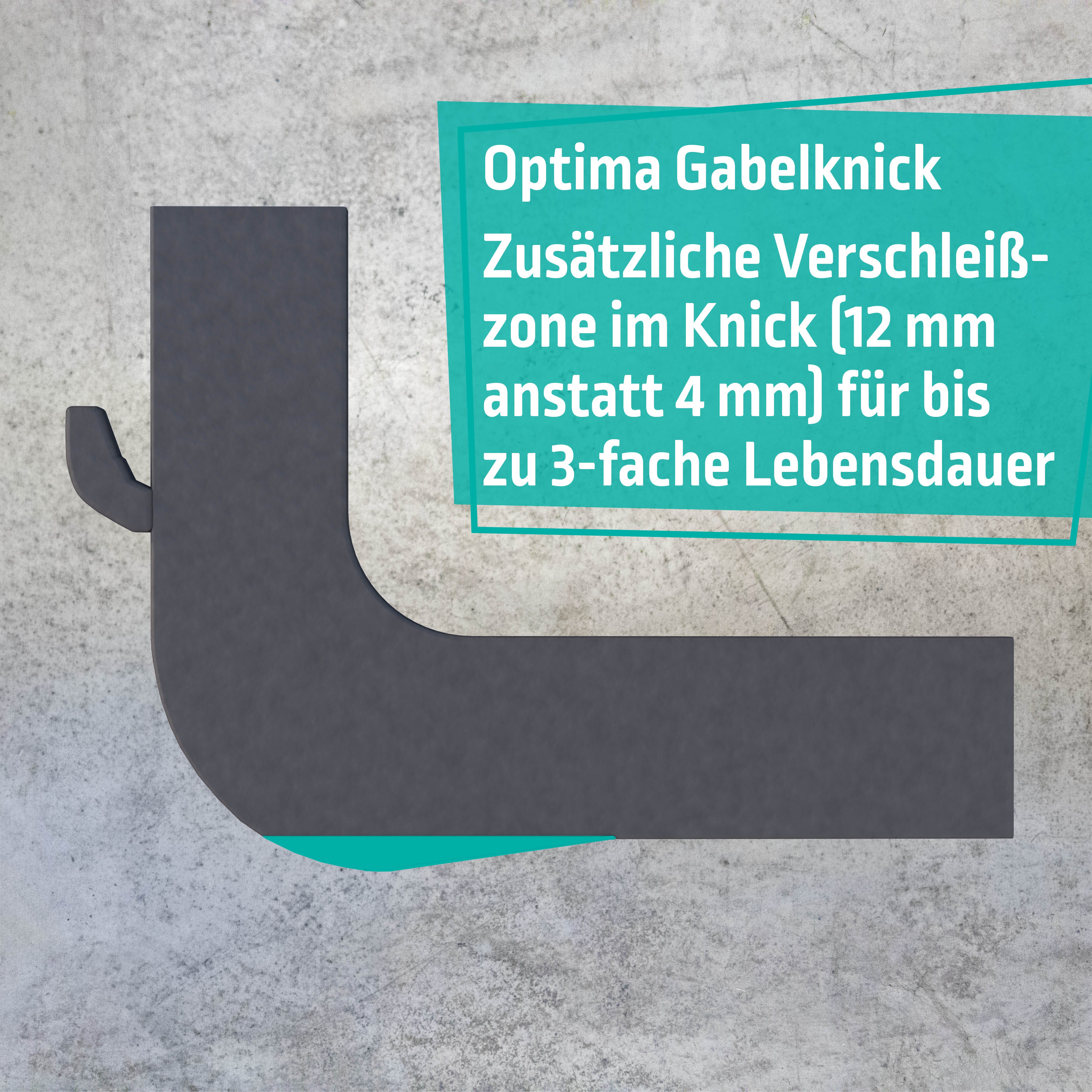 ISO FEM Gabelzinken mit Optima Gabelknick für bis zu dreifache Lebensdauer