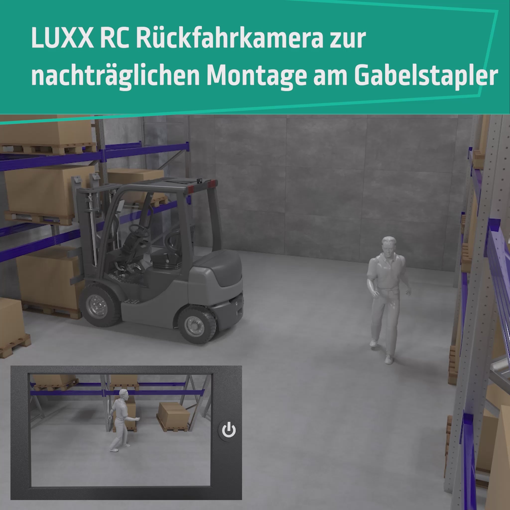 LUXX RC: Einsatz am Flurförderzeug als Rückfahrkamera