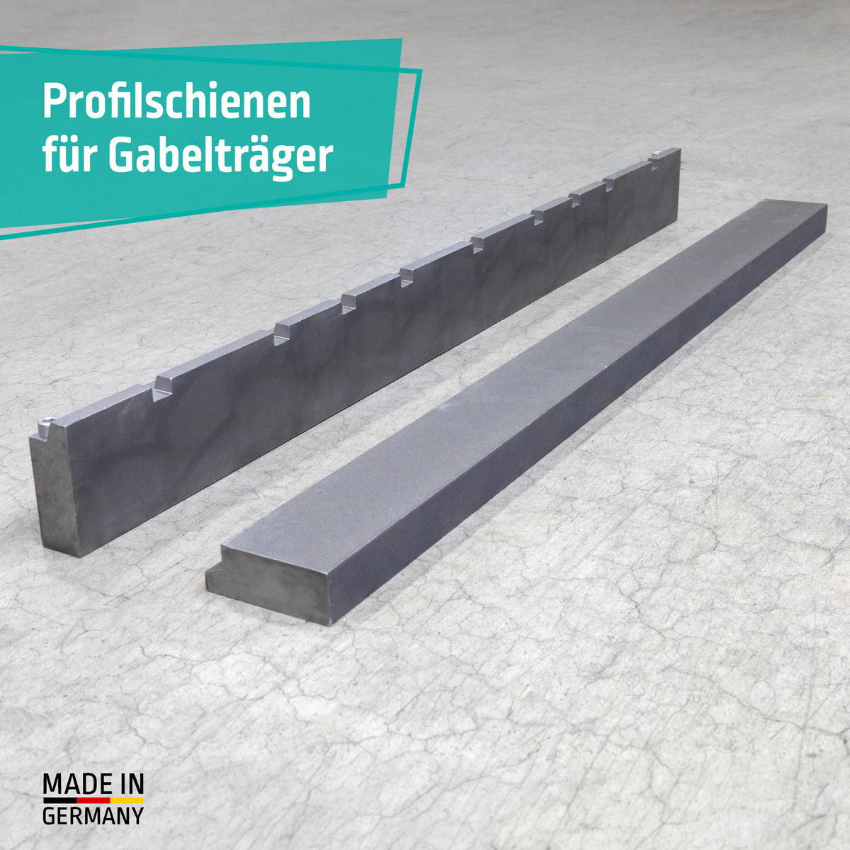 Profilschienen für Gabelträger und Palettengabeln