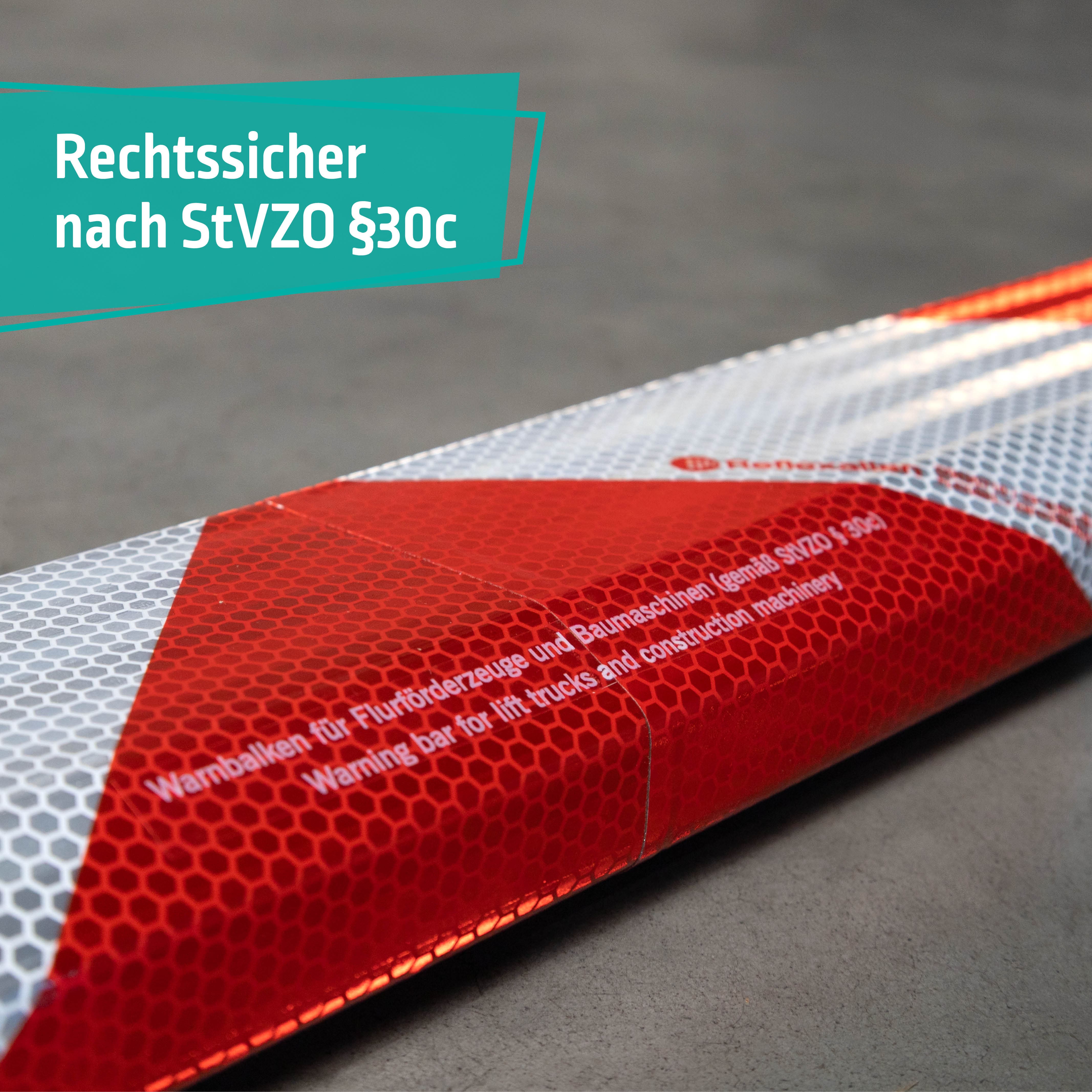 Hinweis Straßenverkehrsordnung StVZO §30c auf Warnbalken